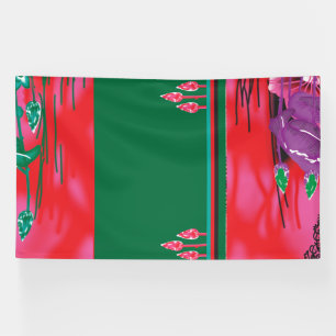 a painting of a frog in a field of grass banner