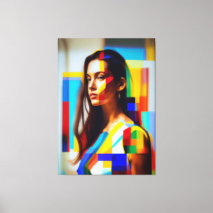 A Painting of a Woman in a Colourful Dress Canvas Print