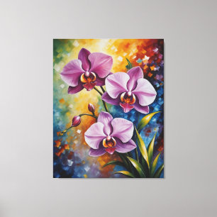 a painting of purple flowers canvas print