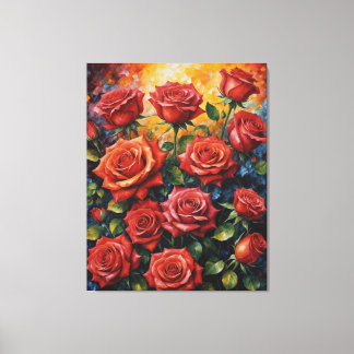 a painting of red roses canvas print