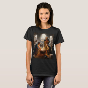 a painting of reyes magos and baby with a basket T-Shirt