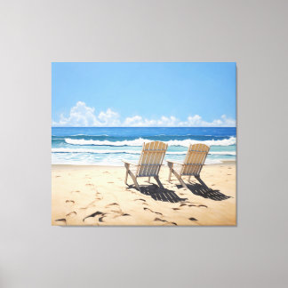 A Pair in Paradise Realism Painting Digital Illust Canvas Print