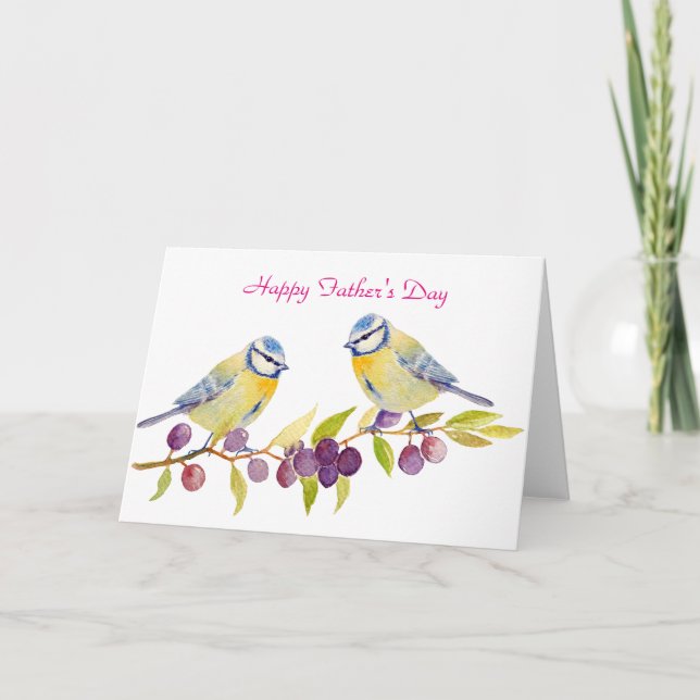 A pair of Blue birds Father's day Card (Front)