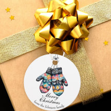 A Pair of Cozy Knitted Winter Mittens Christmas