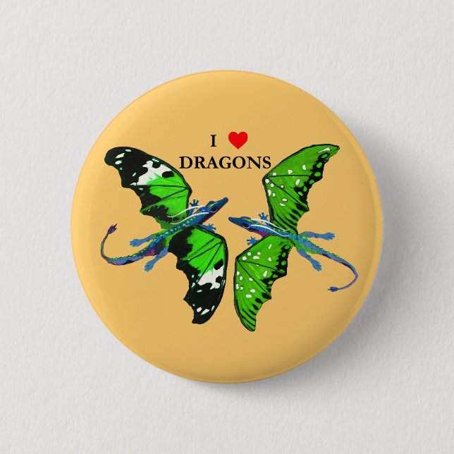 A Pair of Dragons 2 Inch Round Button (Front)