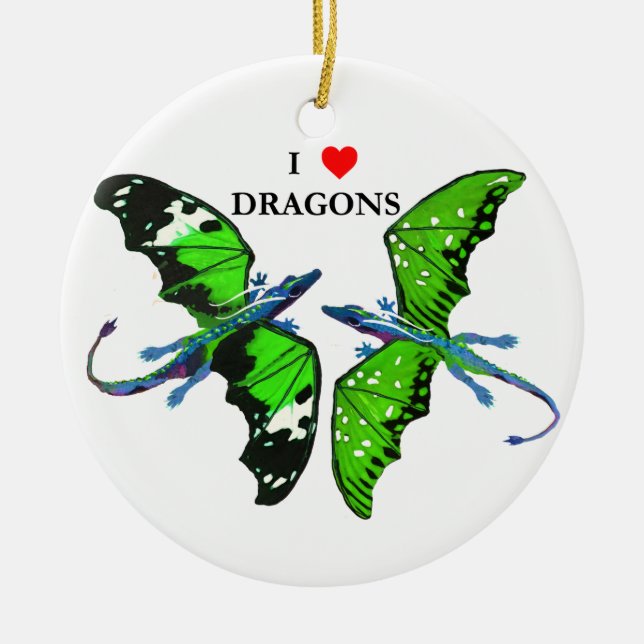 A Pair of Dragons Ceramic Ornament (Front)