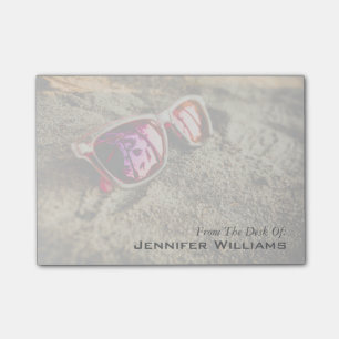 A Pair Of Fashionable Sunglasses On The Beach Post-it Notes