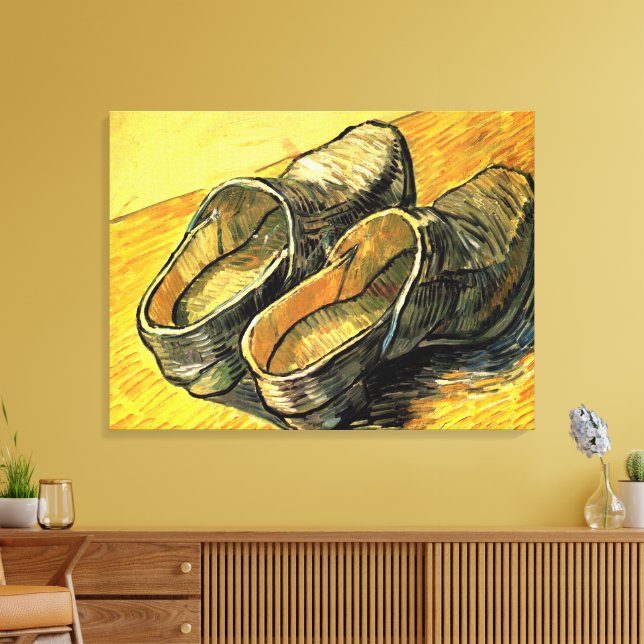 A Pair of Leather Clogs by Vincent van Gogh Canvas Print (Insitu(LivingRoom))