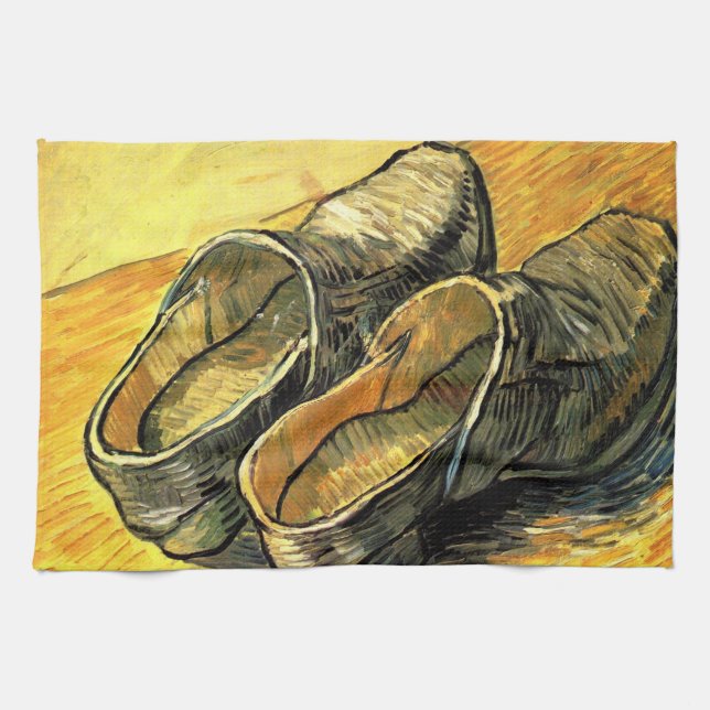 A Pair of Leather Clogs by Vincent van Gogh Kitchen Towel (Horizontal)