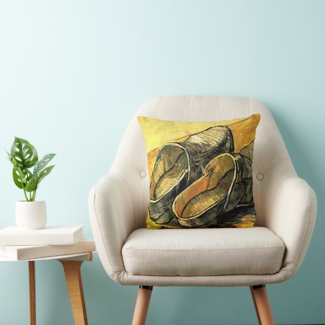 A Pair of Leather Clogs by Vincent van Gogh Throw Pillow (Chair)