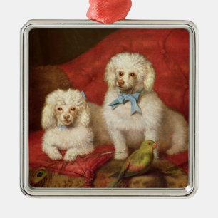 A Pair of Poodles Metal Ornament