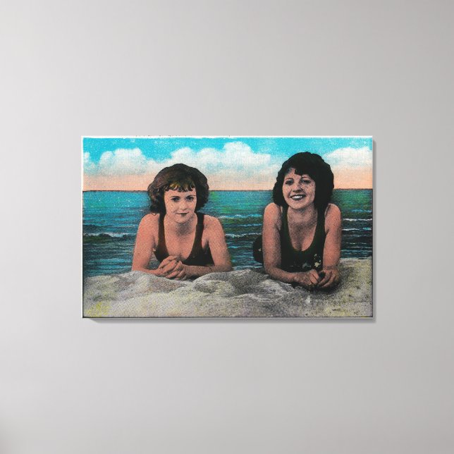 A Pair of Queens on the Beach, Ocean Park Canvas Print (Front)