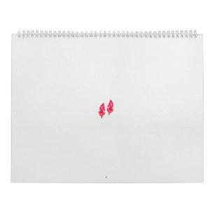 a pair of red leaves on a black background calendar