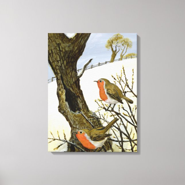 A Pair of Robins Canvas Print (Front)