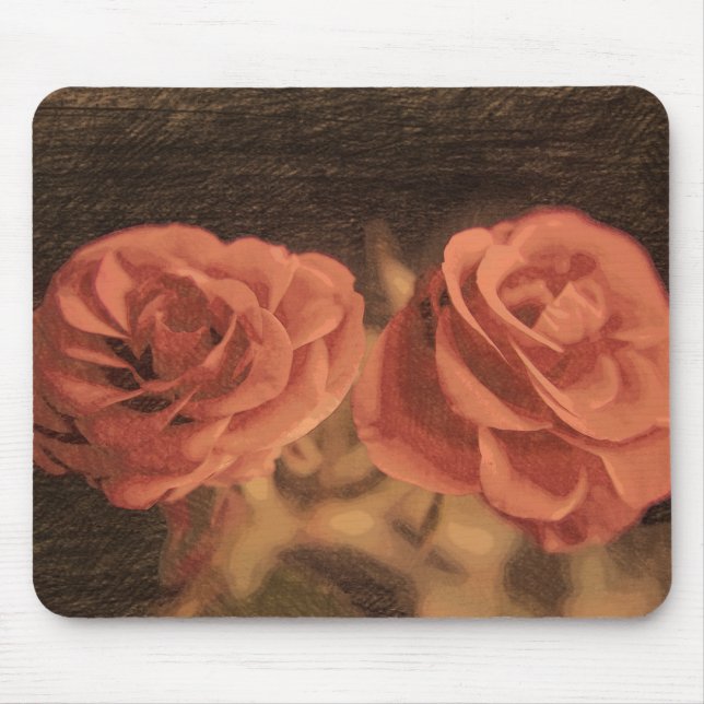 A pair of roses in sketch3 mouse pad (Front)