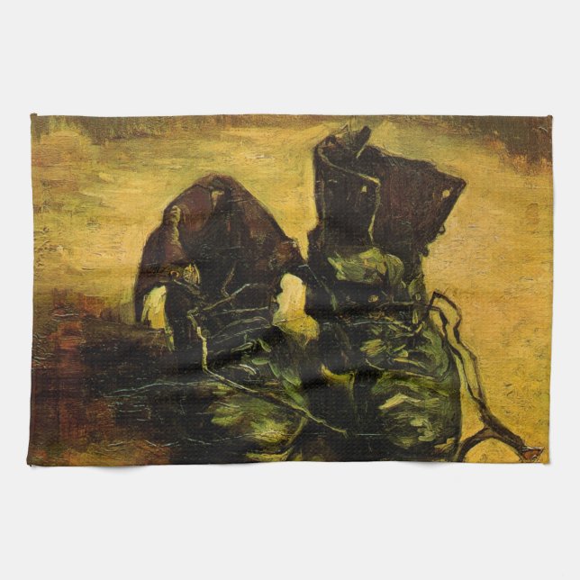 A Pair of Shoes by Vincent van Gogh Kitchen Towel (Horizontal)