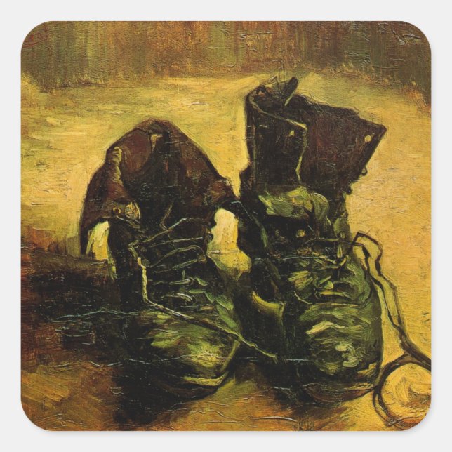 A Pair of Shoes by Vincent van Gogh Square Sticker (Front)