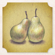 A Pair of the Perfect Pears Paper Coasters