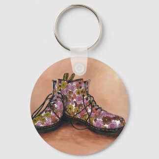 A Pair of Treasured Flowery Boots Keychain