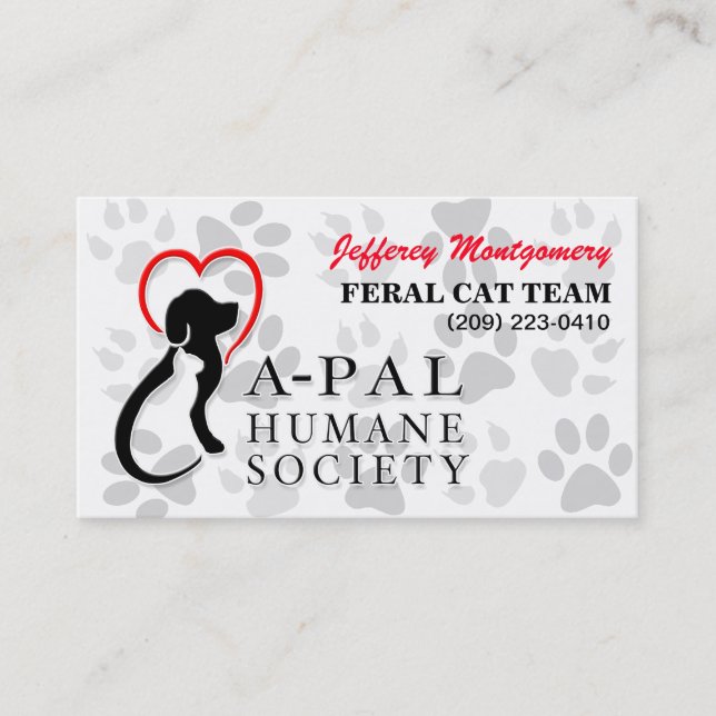 A-PAL Logo and PawsPartners | Custom Business Card (Front)
