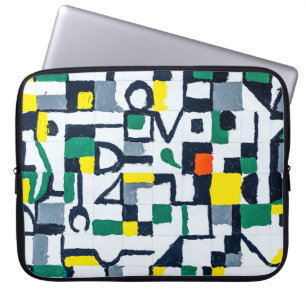 A Palette Knife Painting; Abstract Grid Painting; Laptop Sleeve