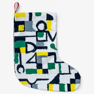 A Palette Knife Painting; Abstract Grid Painting;  Small Christmas Stocking