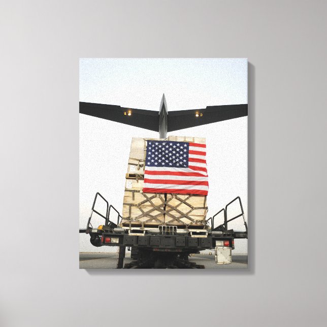 A pallet containing humanitarian relief supplie canvas print (Front)