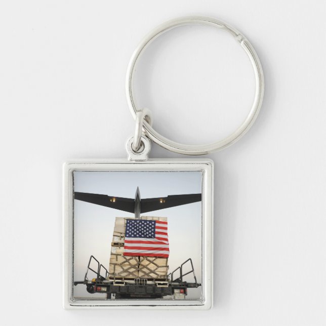 A pallet containing humanitarian relief supplie keychain (Front)