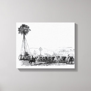 A palm tree being transported to Hyde Park for the Canvas Print