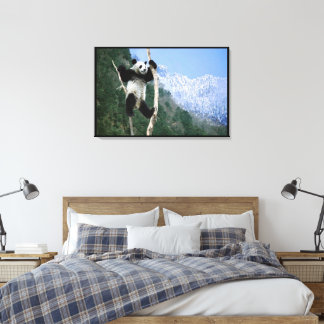 A Panda In a tree  Wrapped Canvas Print