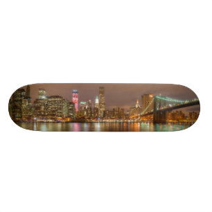 A panorama of the New York City skyline Skateboard