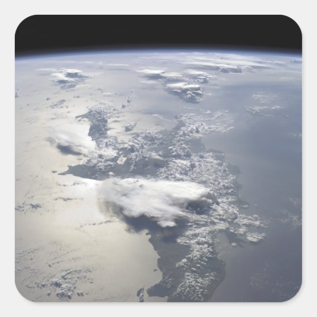 A panoramic view of the island of Hispaniola Square Sticker (Front)