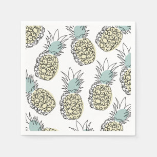 A paper napkin with a pattern of a cute pineapple 