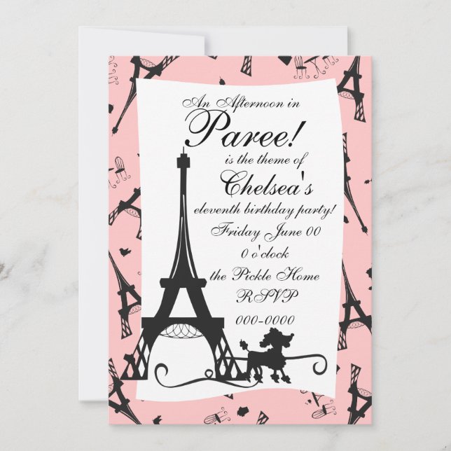 A Parisian Party Invitation (Front)