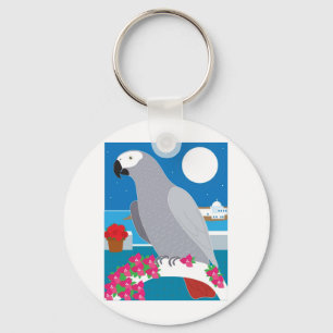 A Parrot in Paradise Keychain