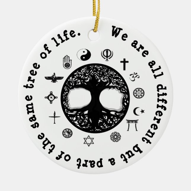 A Part of the Same Tree of Life Ceramic Ornament (Front)