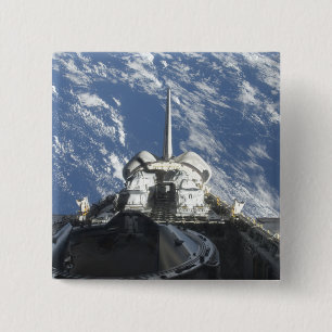A partial view of Space Shuttle Atlantis 2 Inch Square Button