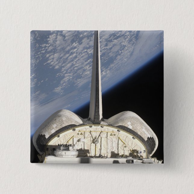 A partial view of Space Shuttle Endeavour 2 Inch Square Button (Front)