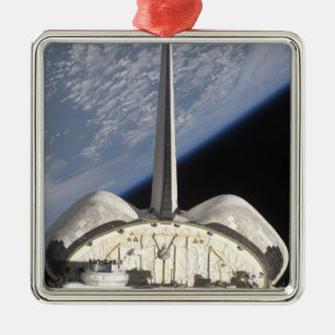 A partial view of Space Shuttle Endeavour Metal Ornament
