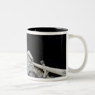 A partial view of Space Shuttle Two-Tone Coffee Mug