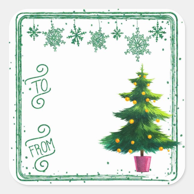 À partir de l'arbre de Noël Stickers étiquette cad (Devant)