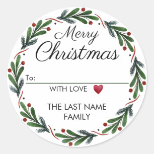 À partir de Stickers de Noël Vert et rouge Wreath