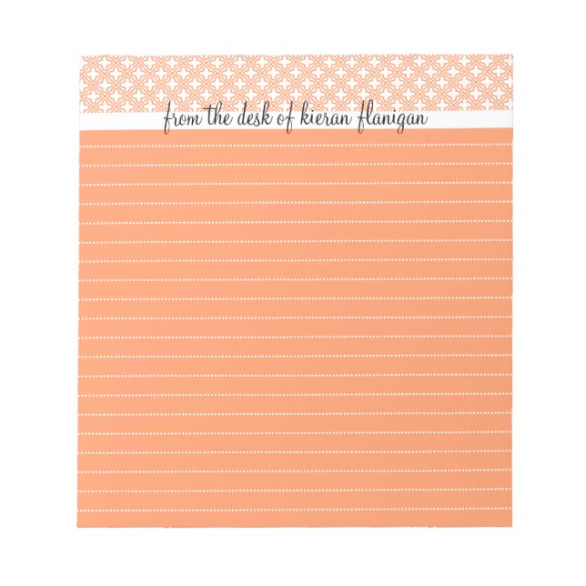 À Partir Du Bureau De - Bloc-Notes Lined, Peach (Devant)