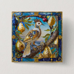 A Partridge in a Pear Tree 2 Inch Square Button