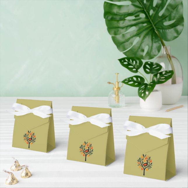 A Partridge In A Pear Tree Cut-Out Stencil Retro 6 Favor Box (Multiple)