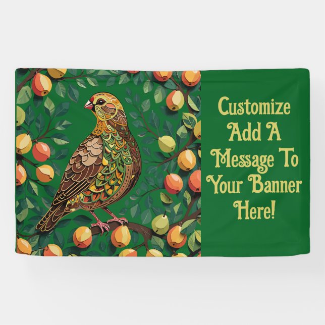 A Partridge In A Pear Tree Cut-Out Stencil-Style Banner (Horizontal)