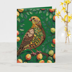 A Partridge In A Pear Tree Cut-Out Stencil-Style Card