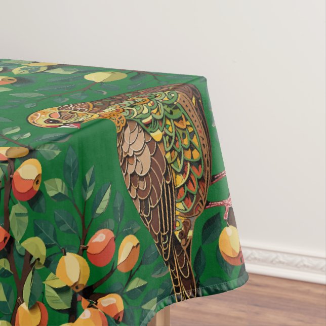 A Partridge In A Pear Tree Cut-Out Stencil-Style  Tablecloth (In Situ)