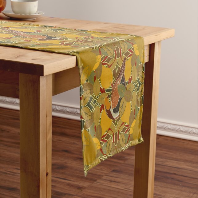A Partridge In A Pear Tree Holiday Table Runner (In Situ)