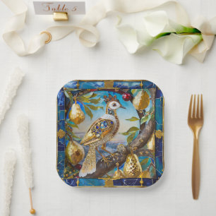A Partridge in a Pear Tree Paper Plate